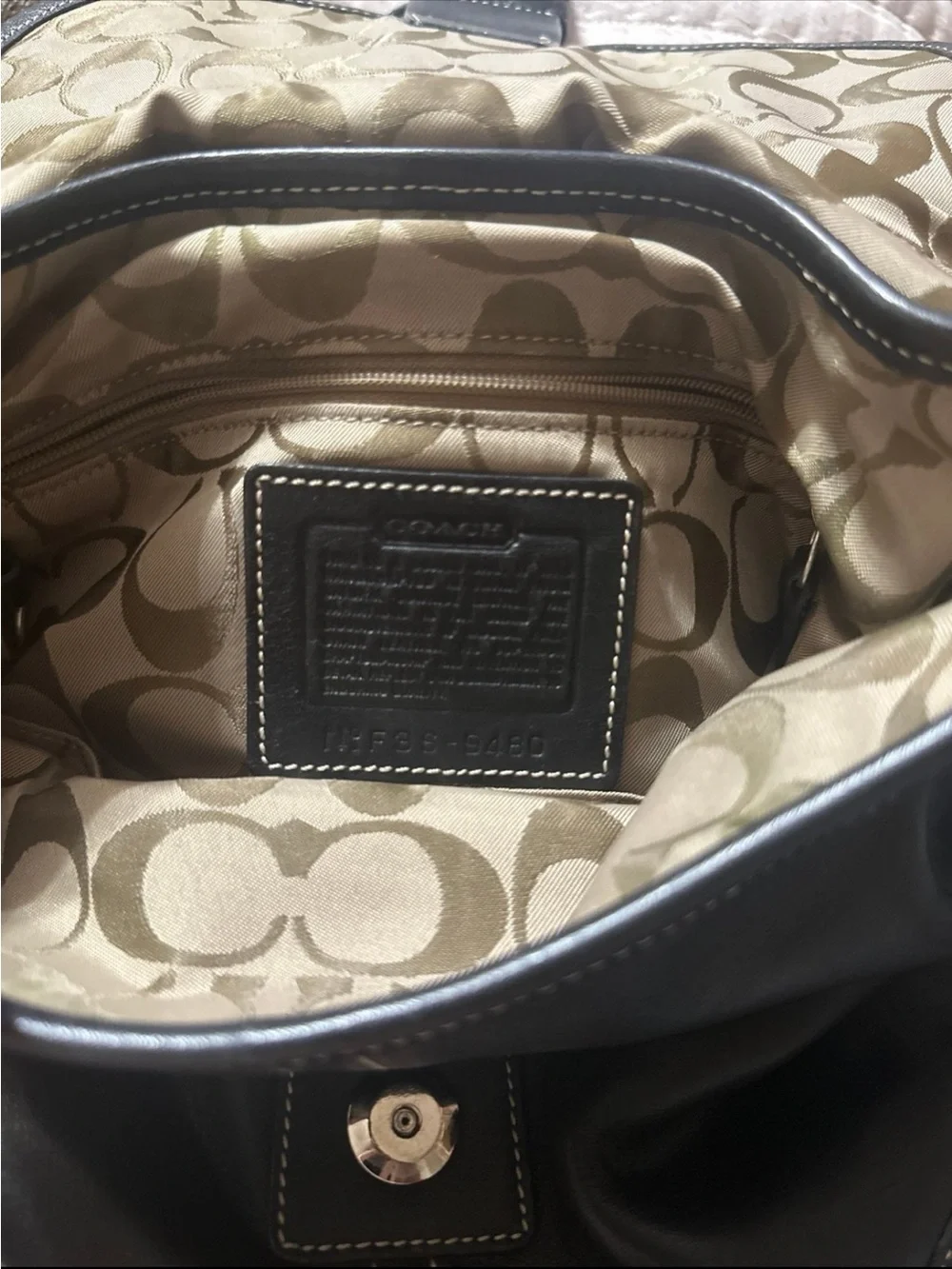Black Leather Buckle-Front Shoulder Bag